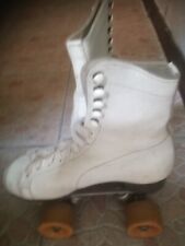 PATTINI ROTELLE 80 VINTAGE donna 36-38 in  pelle bianca   