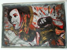 Corde MADONNA Pop Art Quadro 21,5 X 19Cm Acrilico Carta Opera Unica Firma