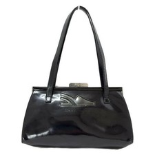 Borsa a tracolla Salvatore Ferragamo in pelle verniciata nera vintage autentica