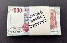 1000 LIRE MONTESSORI MAZZETTA COMPLETA 100 CONSECUTIVE DECR 1990 FDS