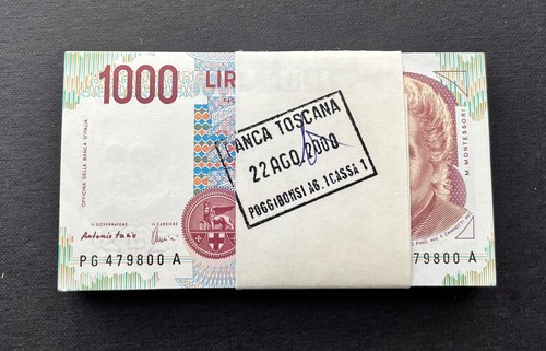 1000 lire montessori - lire, mazzetta