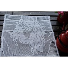 CENTRO  AD UNCINETTO 47x47cm ca. "Gesù"