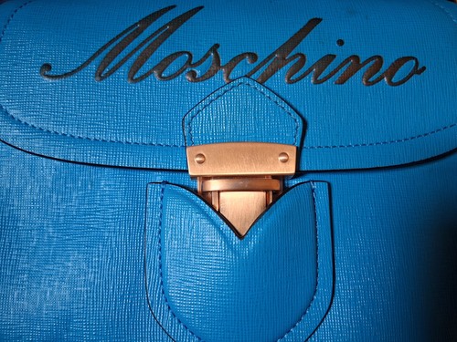 Moschino blue leather - blue,