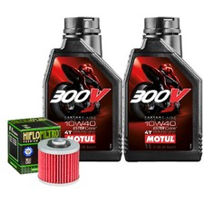Kit Tagliando Olio Motul 300V 10W40 + Filtro Per Yamaha XV535 U 2GV 1982