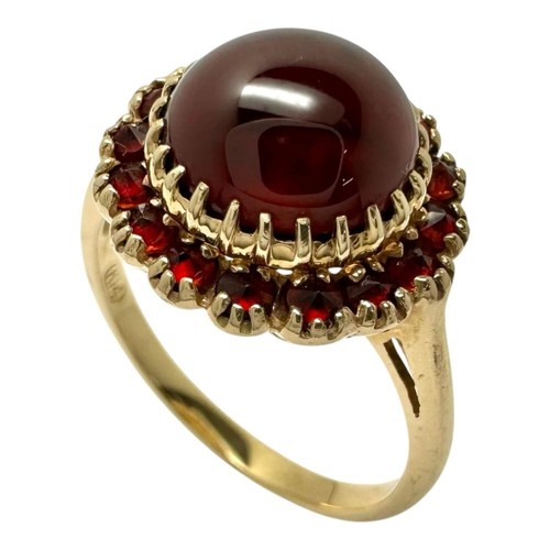 Anello granato oro - 7, k14
