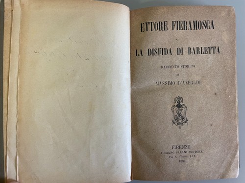 Antico libro ettore fieramosca - ettore,