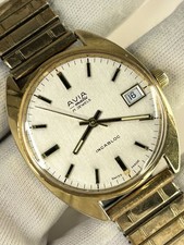 Orologio elegante AVIA vintage anni '60 uomo manuale data canna oro