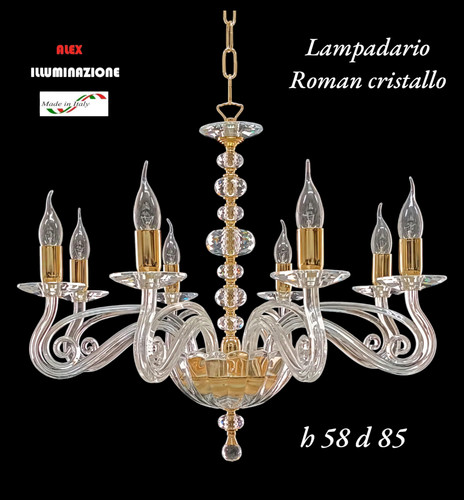 Lampadario cristallo luci - cristallo, 8