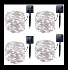4x32 mt Luce Fredda Con Pannello Solare Natale o Giardino 