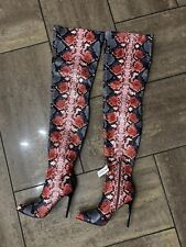 Stivali donna pitonati rossi e grigi  Even&Odd 37