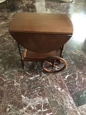 Carrello portavivande usato con ruote tavolino legno epoca vintage portaliquori