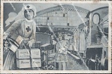 as325 cartolina militare  zona di guerra buone feste ferrovia crocerossa treno
