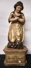 Antica statua devozionale - Madonna dell'annunciazione - Legno, vetro Fine '800