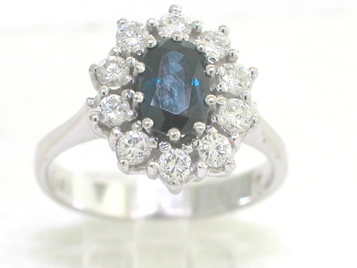 Anello zaffiro oro bianco 585