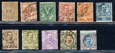 Regno - 1901 - Vittorio Emanuele III - serie completa Floreale (Sassone 68/78)