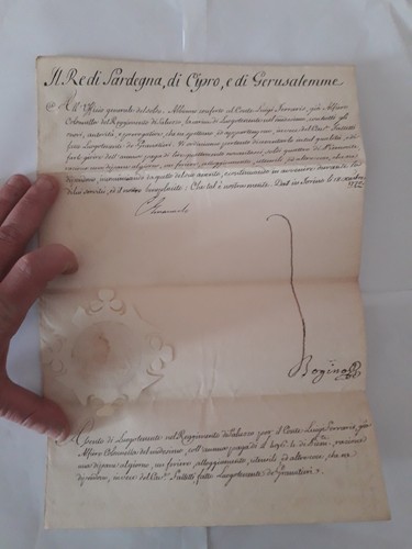 Lettera del carlo emanuele - del, re