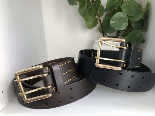 Cintura larga pelle ottone - larga,
