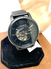 Orologio Lacoste Uomo 2011383 Automatico Quadrante Nero Cinturino Pelle 44mm
