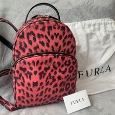 Zaino in pelle FURLA rosa stampa leopardata quasi come nuovo autentico