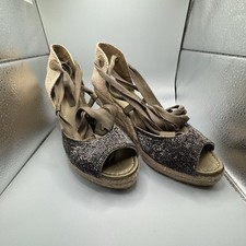 Espadrillas Apepazza con zeppa e perline lacci verdi 8 38 nuove con scatola