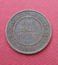 1911 Un mezzo penny Australia