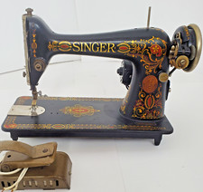 Singer 66 Red Eye G Series 1918 Sewing Machine With  Electric MotorNice Paint