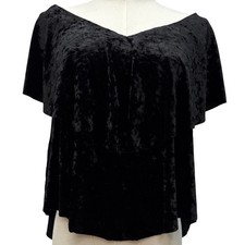 Velvet Open Back Top Black