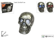 Teschio Con Luce Led Cm.21