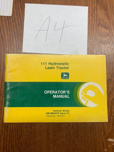 John deere 111 - deere, manuale