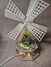 Mulino a Vento Souvenir Lampada Carriolon Made In Holland In Legno 