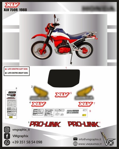 Xlv 750 rm 1988 - 750, adesivi