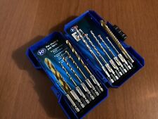 Set 12 Punte Trapano 5 Per Muro In Acciaio E 6 Per Ferro In Titanio + Custodia