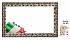 Cornice in legno in argento intagliata per foto,stampe,attestati. Spess. cm  1,5