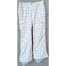 Pantaloni da neve BURTON Lucky donna snowboard sci dry ride bianchi a quadri taglia M $170