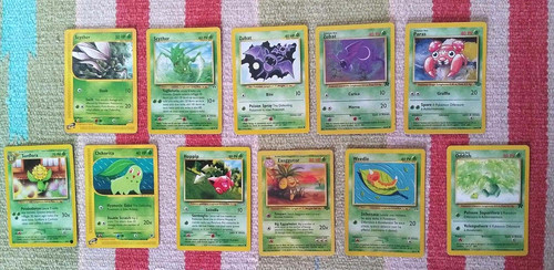 Lotto carte pokemon erba - carte,