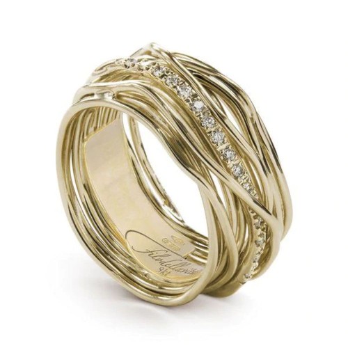 Anello fili oro giallo - anello,
