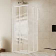 Box doccia bianco serigrafato righe 70x90 70x100 75x100 80x90 80x100   h190