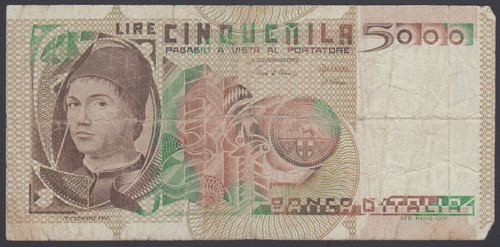 Italy 5000 lire - poor,