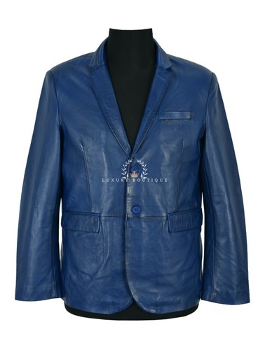 Blazer uomo pelle milano blu - uomo,