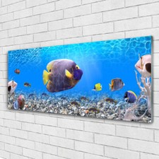 Immagine Arte da Parete Vetro Tempereto 125x50 Pesce Natura Pronto da appendere