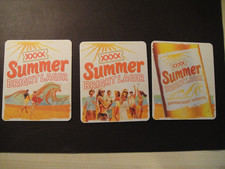 AUSTRALIA AUSSIE BEER MATS COASTERS XXXX SUMMER BRIGHT LAGER ROCK PAPER SCISSORS
