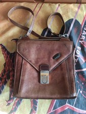 GULP ® BORSELLO UOMO VINTAGE LAV. ARTIGIANA  PELLE HANDGEFERTIGTE LEDERTACHE MAN