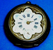 PRIMA- ANTICO OROLOGIO DA TASCA, CON DOPPIA CASSA D'ARGENTO DECORATA