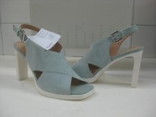 GEOX SANDALO TACCO ALTO 7 40 D capra scamosciato verde chiaro JENIEVE slingback NUOVO NUOVO CON ETICHETTE