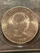 Moneta Sir Winston Churchill 1965 Gran Bretagna corona Elisabetta II (VC81)