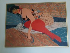 Quadro di Salvatore Fiume, serigrafia a 40 colori su broccato.  Misure 140×100