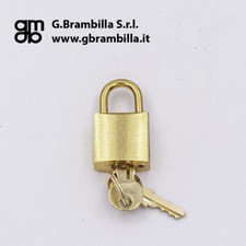 LUCCHETTO OTTONE DORATO SATINATO MM.20 BORSETTA BORSA VALIGIA PORTA GIOIELLI