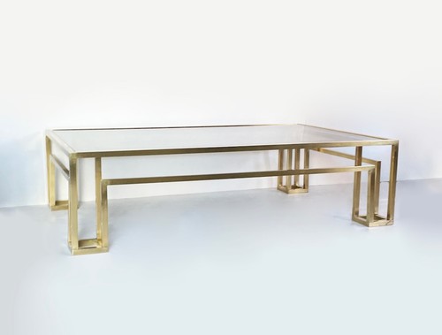 Tavolino ottone vetro - in,