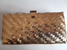Sac de soirée collection Rodo en métal doré tréssé. Intérieur cuir. 