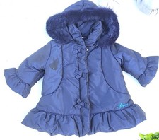 Brums Giacca Invernale Bambina con Cappuccio 6 Mesi - Blu, Caldo, con Pelliccia